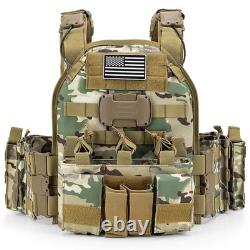 Gilet tactique militaire MOLLE pour l'armée, gilet de combat d'assaut, porte-plaques magnétique léger