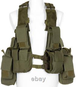 Gilet tactique militaire de combat de l'armée légère avec diverses poches en vert OD