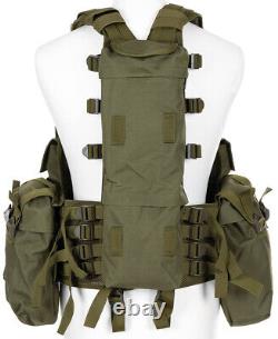 Gilet tactique militaire de combat de l'armée légère avec diverses poches en vert OD