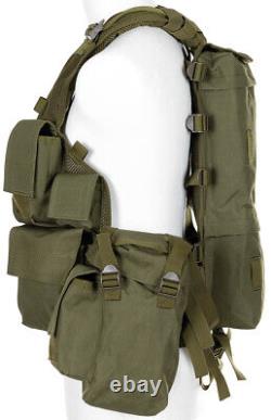 Gilet tactique militaire de combat de l'armée légère avec diverses poches en vert OD