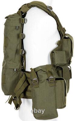 Gilet tactique militaire de combat de l'armée légère avec diverses poches en vert OD