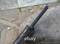 Katana de Combat Tactique Camping Survival Épée Militaire Acier 60Si2Cra Aiguisé#2795