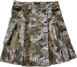 Kilt Multicam Tactique - Jupe de Combat Cargo de Style Militaire pour Hommes Édition Limitée