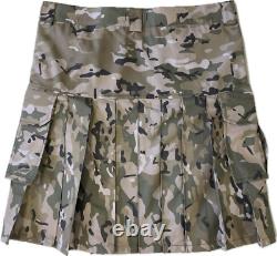 Kilt Multicam Tactique - Jupe de Combat Cargo de Style Militaire pour Hommes Édition Limitée