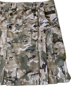 Kilt Multicam Tactique - Jupe de Combat Cargo de Style Militaire pour Hommes Édition Limitée