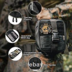 Kit de Premiers Secours Tactique Poche Molle Militaire Combat Camping Randonnée Voyage Noir