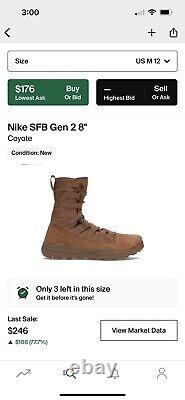 Nike Sfb Gen 2 8 Bottes Tactiques De Terrain Spécial Militaire 922471-900 Taille Homme 12