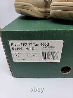 Nouvelles bottes militaires Danner Rivot TFX 8 400G GTX imperméables en tan pour hommes 51496 taille 11