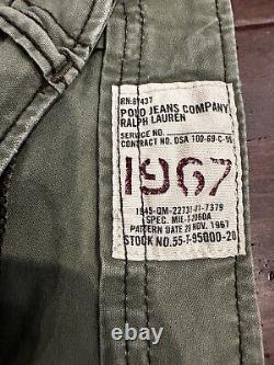 Pantalon cargo tactique militaire Polo Ralph Lauren 1967 surplus 36 X 32
