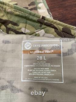 Pantalon de combat Crye Precision Multicam G3 28 LONG tactique militaire