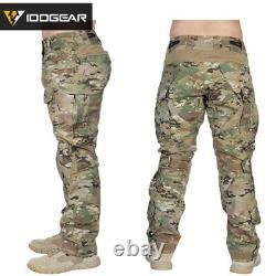 Pantalons De Combat Idogear G3 Avec Des Pads De Genou Airsoft Tactical Pantalons Multicam Military