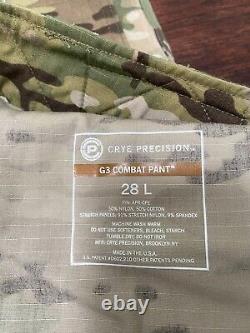 Pantalons de combat Multicam G3 Crye Precision 28 LONG tactiques militaires