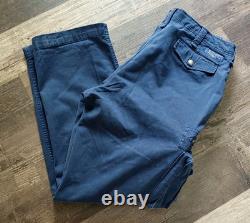 Pantalons de combat militaires Polo Ralph Lauren bleu cargo poche chino 36x32 pour hommes