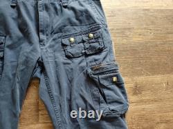 Pantalons de combat militaires Polo Ralph Lauren bleu cargo poche chino 36x32 pour hommes
