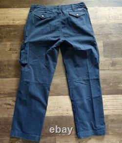 Pantalons de combat militaires Polo Ralph Lauren bleu cargo poche chino 36x32 pour hommes