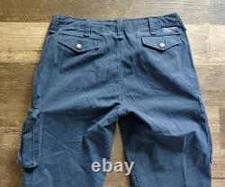 Pantalons de combat militaires Polo Ralph Lauren bleu cargo poche chino 36x32 pour hommes