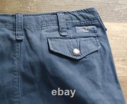Pantalons de combat militaires Polo Ralph Lauren bleu cargo poche chino 36x32 pour hommes