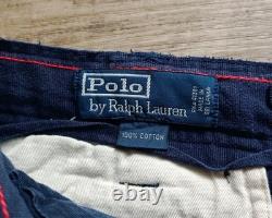 Pantalons de combat militaires Polo Ralph Lauren bleu cargo poche chino 36x32 pour hommes