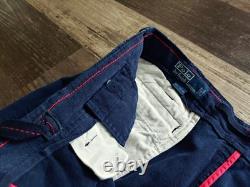 Pantalons de combat militaires Polo Ralph Lauren bleu cargo poche chino 36x32 pour hommes