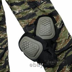 Pantalons de combat tactiques G4 militaires à rayures de tigre avec genouillères