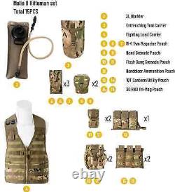 Sac à dos tactique Molle II militaire, pack d'assaut, gilet de combat FLC