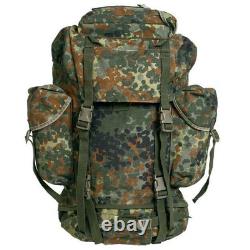Sac à dos tactique militaire allemand original 65L Rucksack de combat camouflage Flecktarn