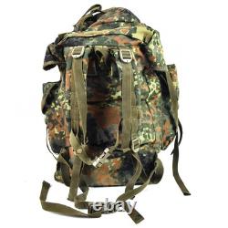 Sac à dos tactique militaire allemand original 65L Rucksack de combat camouflage Flecktarn
