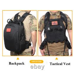 Sac à dos tactique multifonctionnel combiné avec gilet militaire d'assaut pour combat