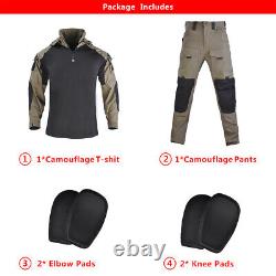 Uniforme militaire Chemise de combat de l'armée Pantalon tactique avec protections Costume de camouflage