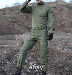 Uniforme militaire tactique, tenue de combat pour soldat des forces spéciales, chemise et pantalon sans protections.