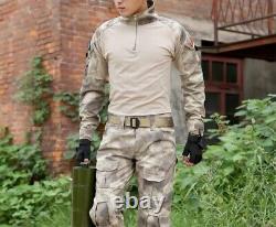 Uniforme militaire tactique, tenue de combat pour soldat des forces spéciales, chemise et pantalon sans protections.