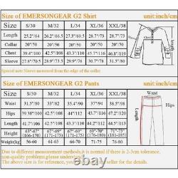 Uniforme tactique EMERSON BDU G2 ensemble chemise et pantalon de combat avec genouillères, tenue militaire