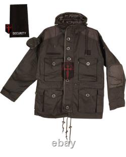 Veste à capuche d'assaut noire SAS militaire de sécurité (Smock Parker combat tactique)