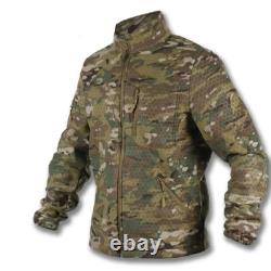 Veste polaire tactique coupe-vent militaire de combat sans capuche Multicam