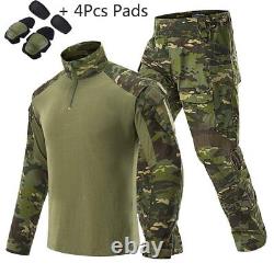 Veste tactique uniforme militaire pour la chasse, survêtement de combat pour hommes, chemise et pantalon.